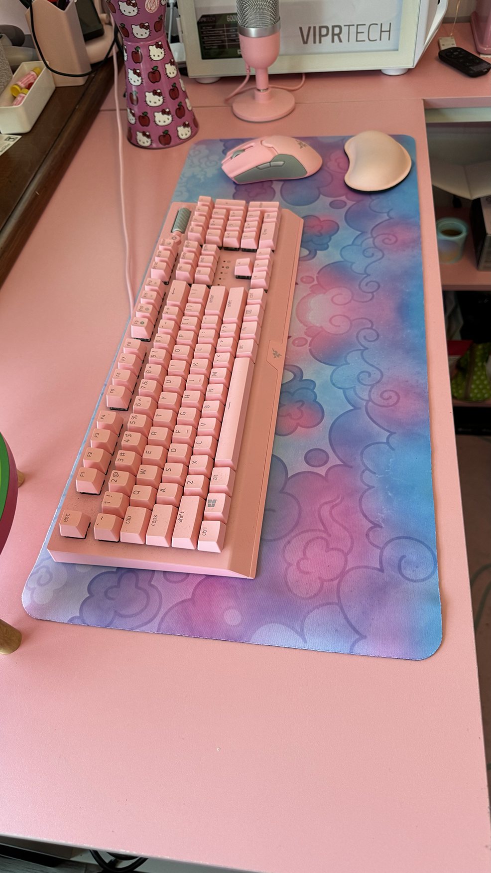 Lotus Clouds, Pink Purple Blue Aesthetic - Anti-Slip Gaming Mouse Pad Desk Mat