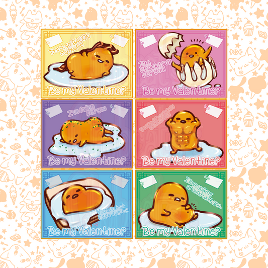 Sanrio Valentine's Day Cards yellow - Set of 6, 4x3" - Cards & Stationery