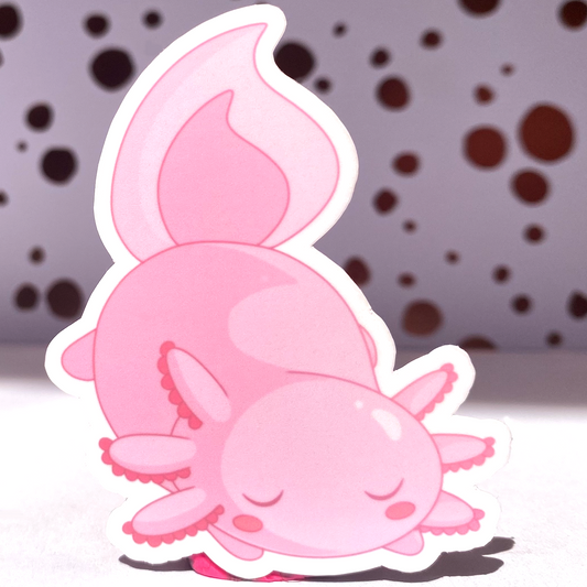 Naps-alotl Napping Axolotl Die Cut Sticker, 3" Waterproof & UV Resistant Vinyl Stickers