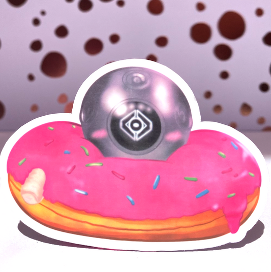 Destiny Sweet Sprinkles Donut Ghost Shell Die Cut Sticker, Water Resistant Vinyl Stickers