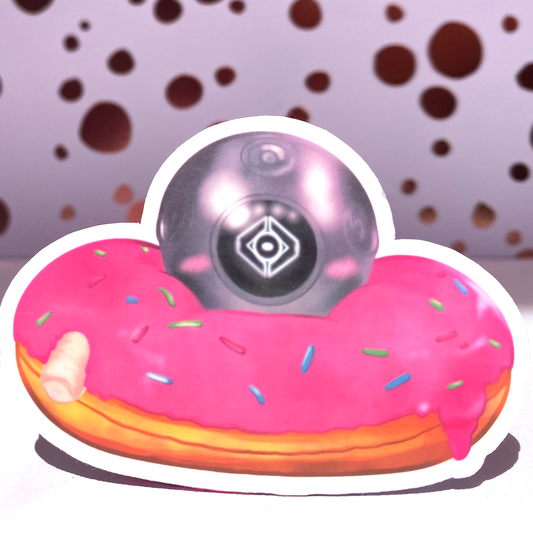 Destiny Sweet Sprinkles Donut Ghost Shell Die Cut Sticker, 3" Waterproof & UV Resistant Vinyl Stickers