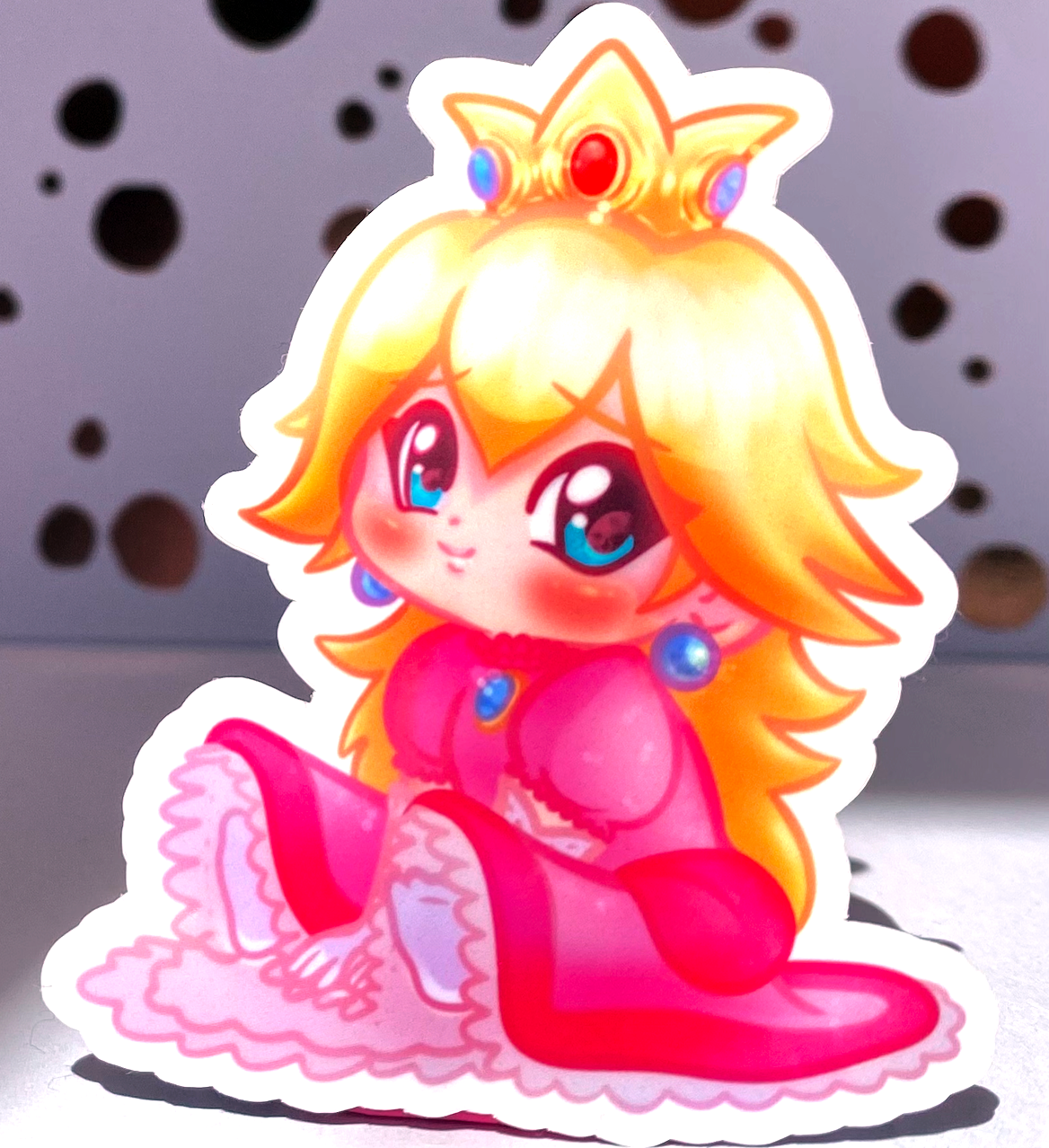 Princess Peach Die Cut Sticker, 3" Waterproof & UV Resistant Vinyl Stickers