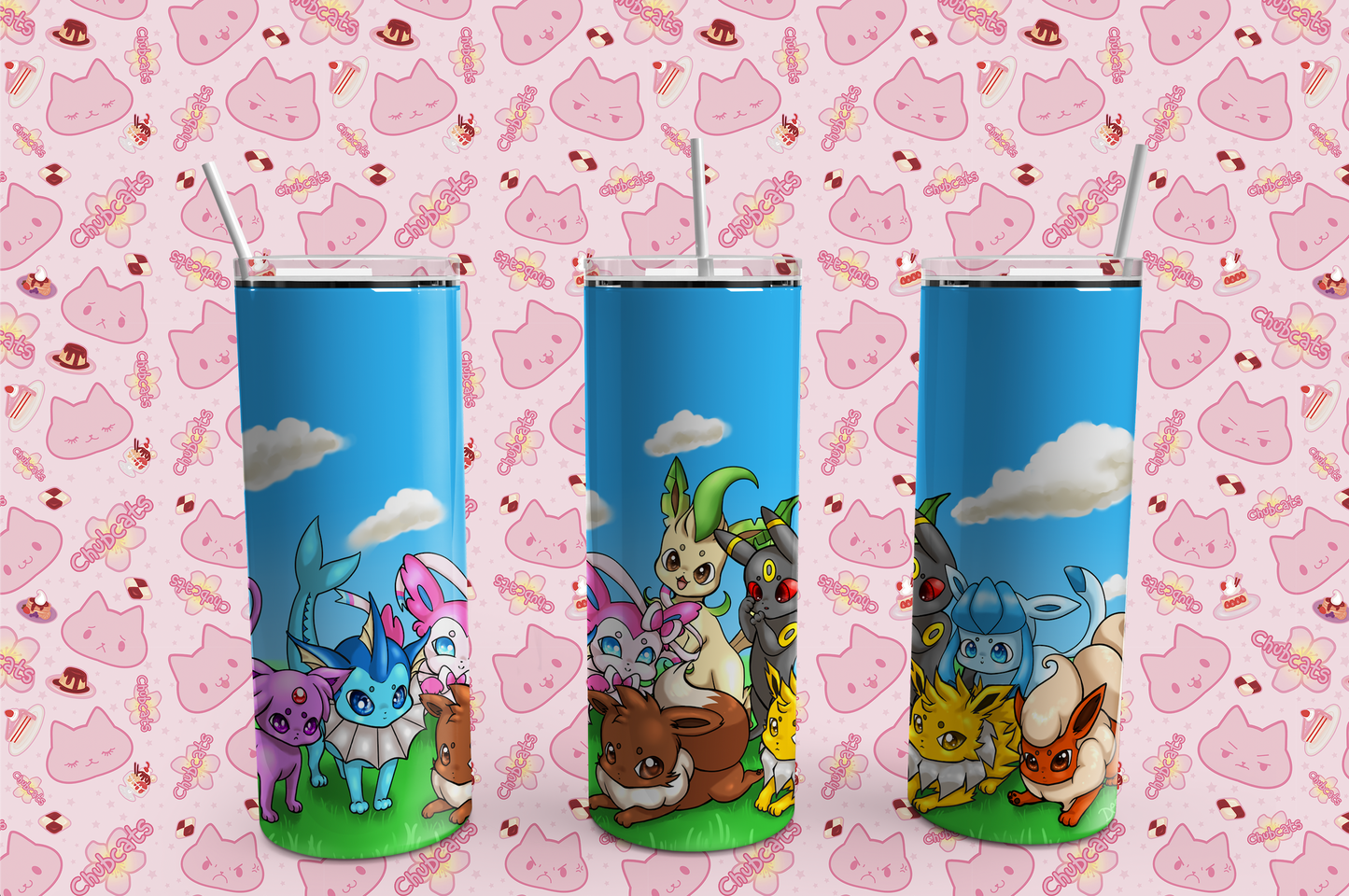 Eeveelutions Drink Tumbler, 20 oz, skinny tumbler