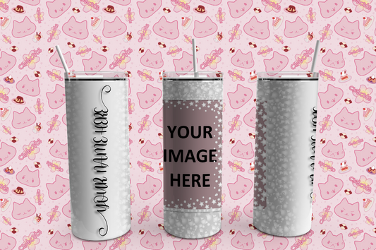 Custom Sparkly Star Tumbler with any Picture, Personalized Photo Tumbler with text, 20 oz, Gift, Valentine's Day, Anniversary, Wedding