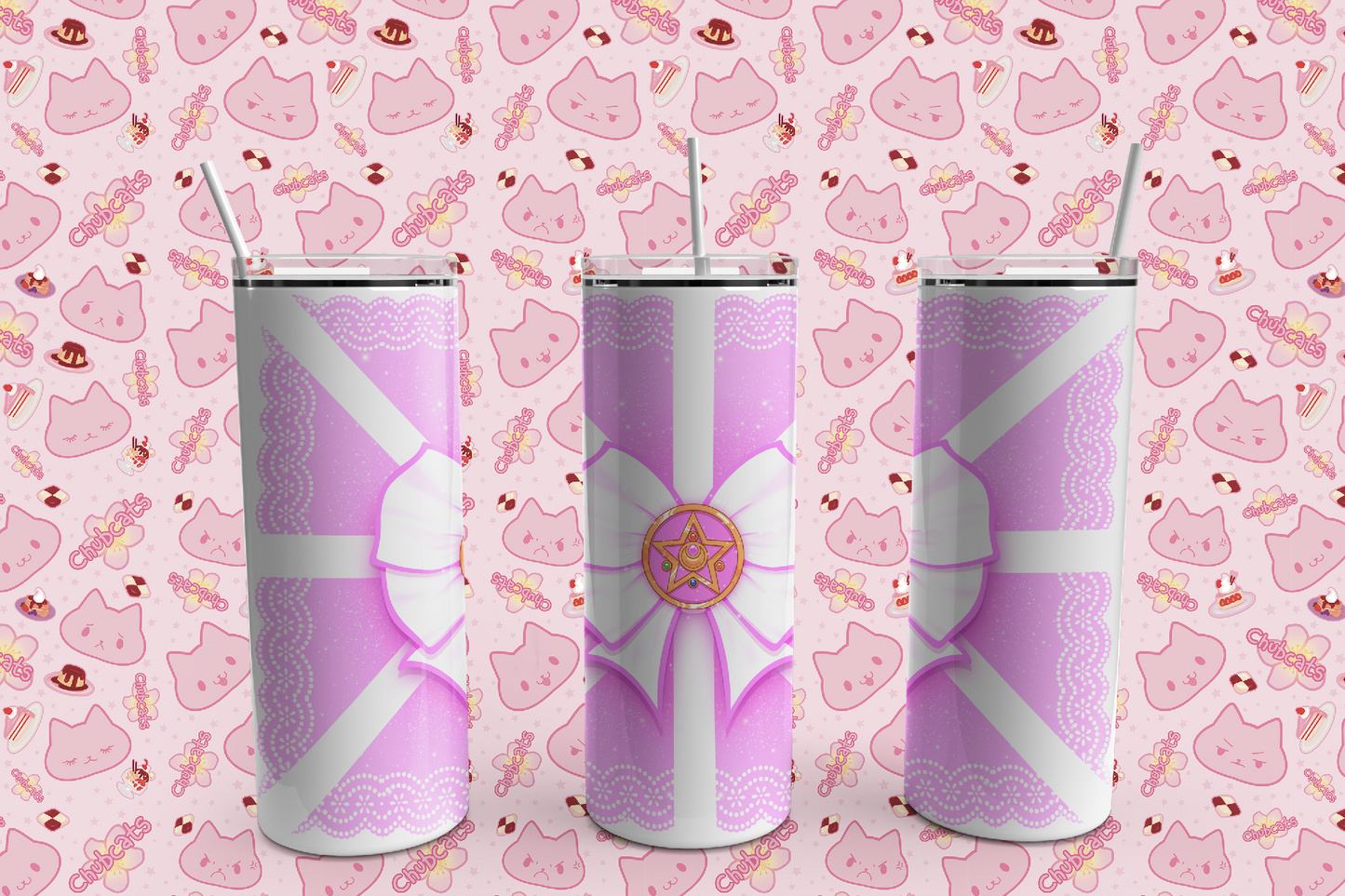 Magical Girl Transformation Bow Drink Tumbler, 20 oz, skinny tumbler, anime