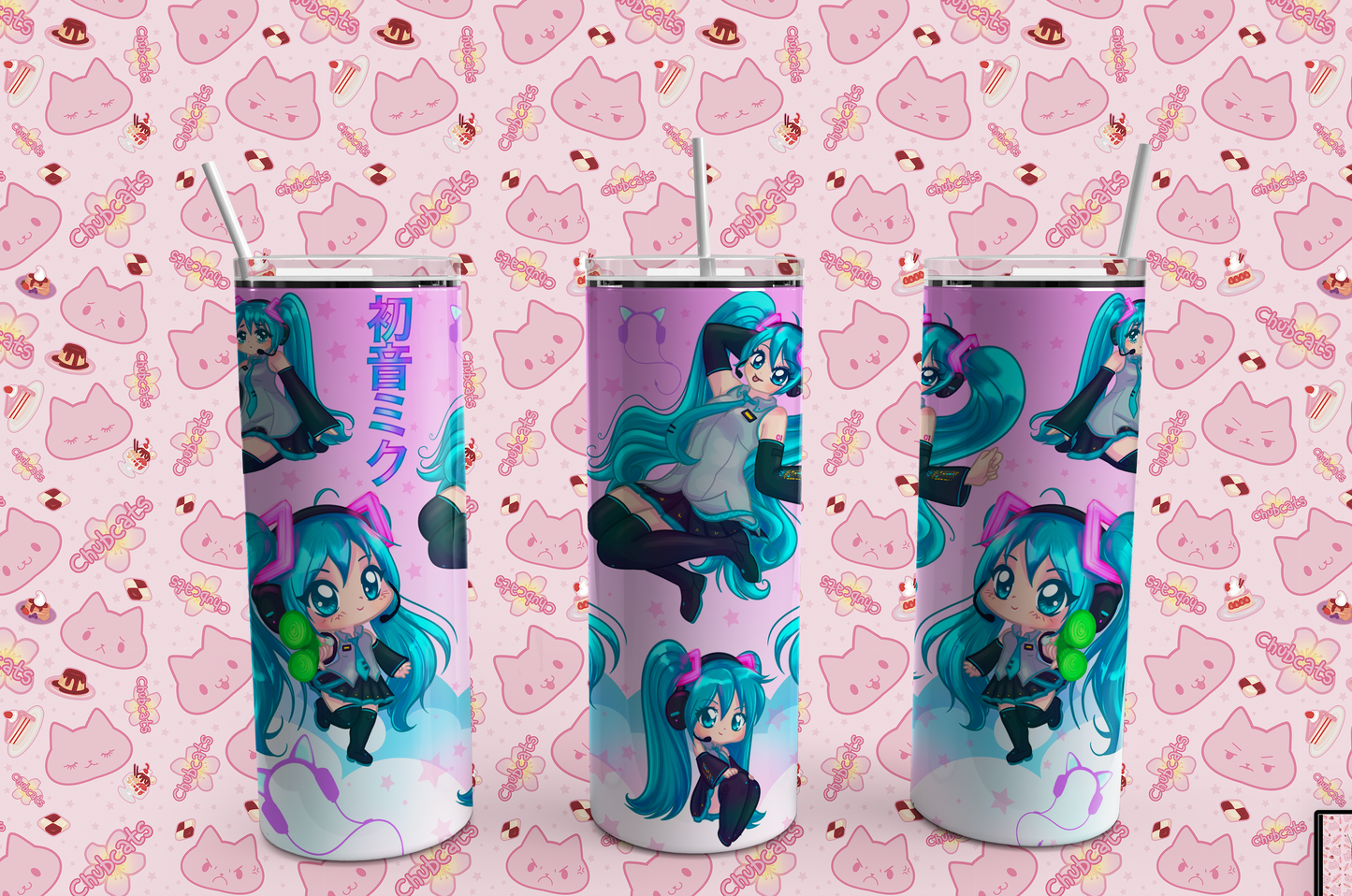 Hatsune Miku Drink Tumbler, 20 oz, skinny tumbler, anime, Idol, vocaloid