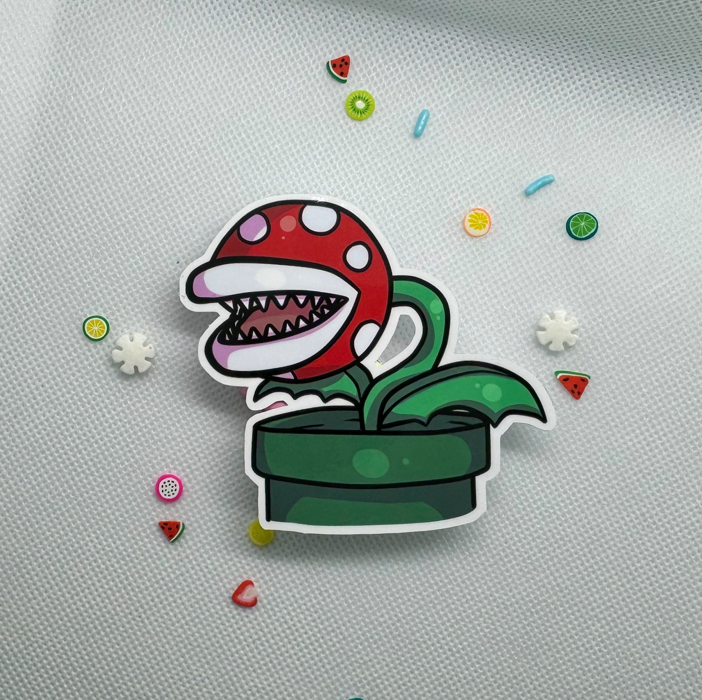 Piranha Plant - 3" Waterproof & UV Resistant Vinyl Stickers