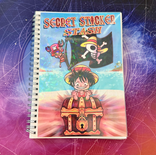 Secret Sticker Stash, One Piece Luffy Pirate, Sticker Book