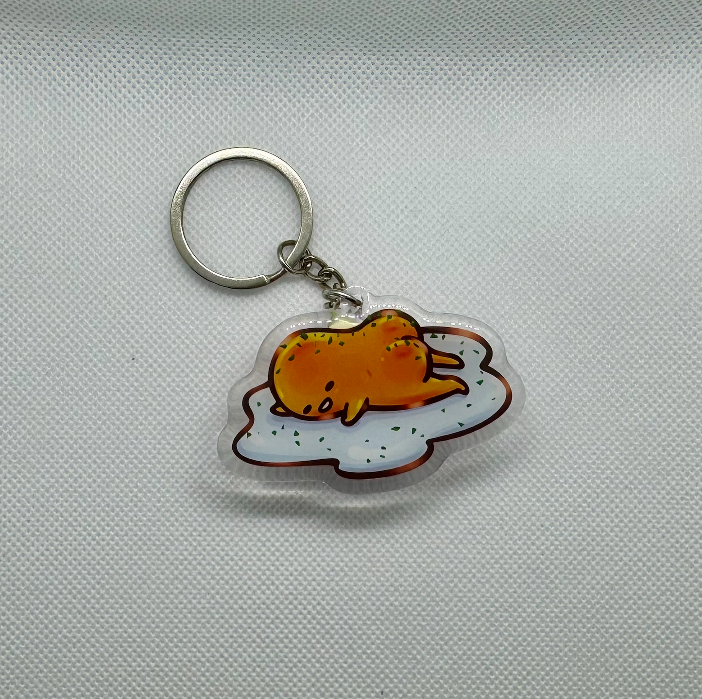 Yellow Lazy Egg Gude Tamago 2.5" - Acrylic Epoxy Double Sided Keychain