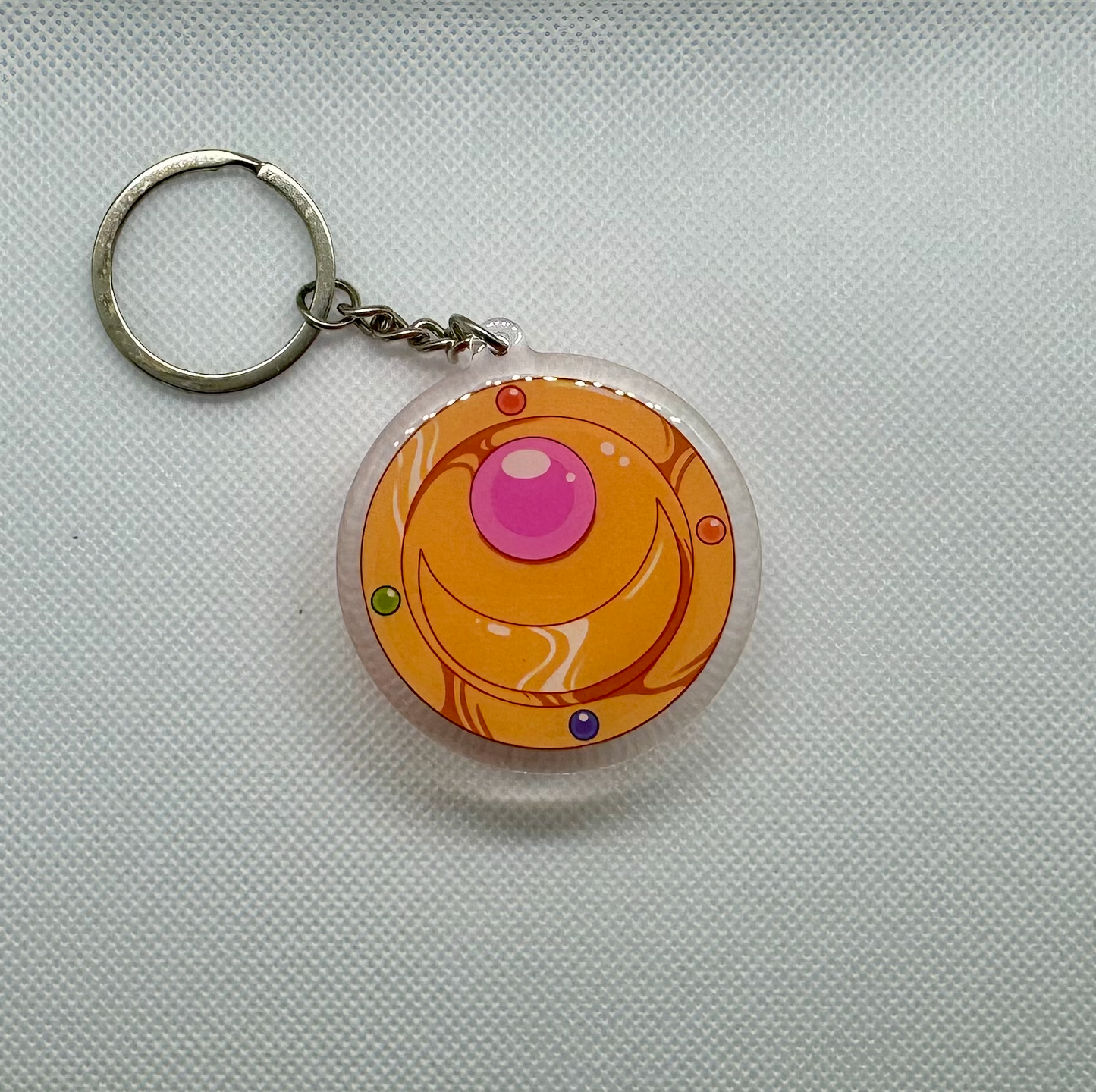 Moon Transformation Locket Brooch 2" - Acrylic Epoxy Double Sided Keychain