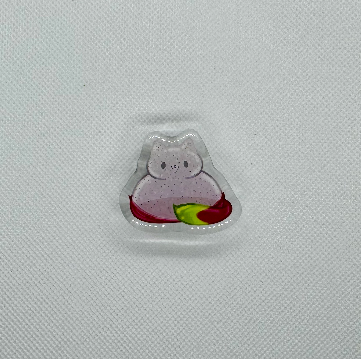 GACHAPON !! Jelly Cat Acrylic Pins - 1.5" Epoxy with Heart Backing