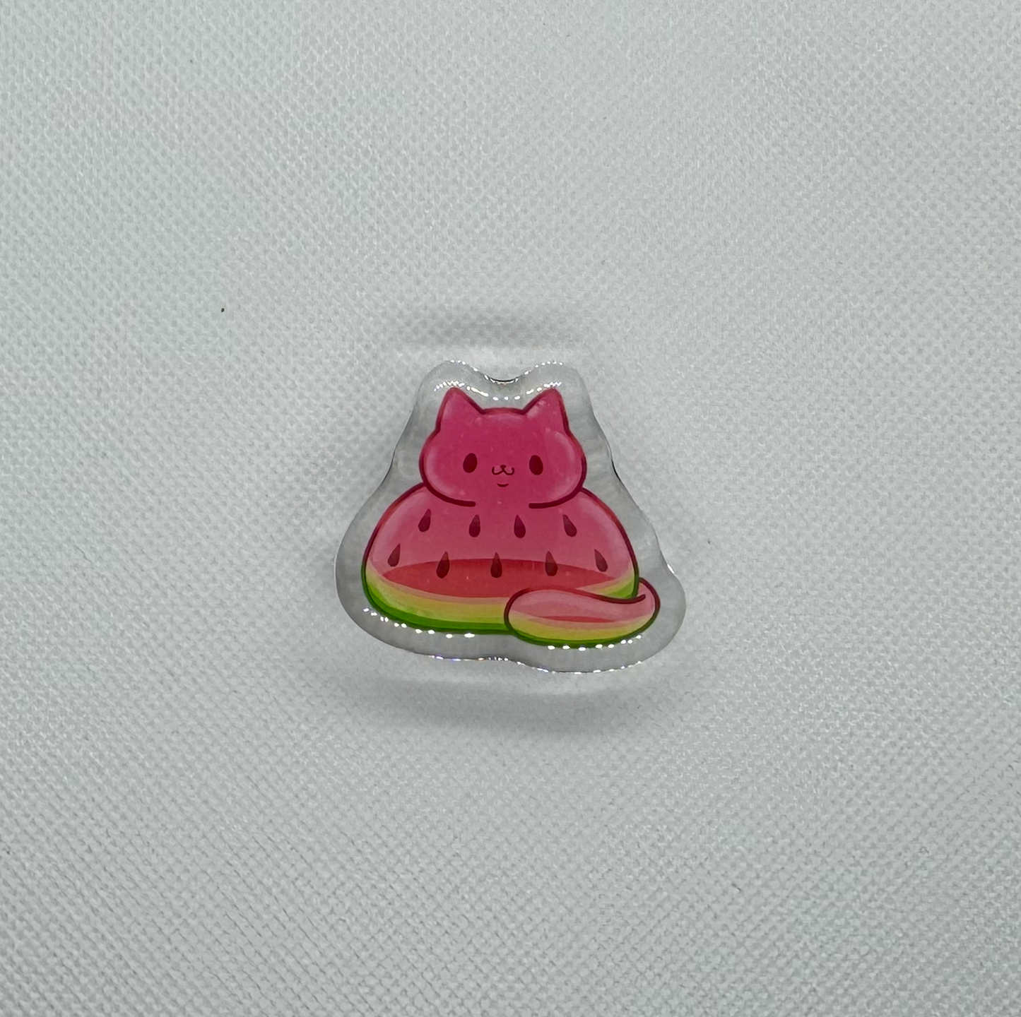 GACHAPON !! Jelly Cat Acrylic Pins - 1.5" Epoxy with Heart Backing