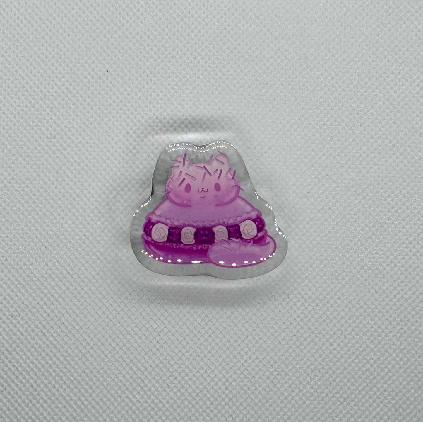 GACHAPON !! Jelly Cat Acrylic Pins - 1.5" Epoxy with Heart Backing