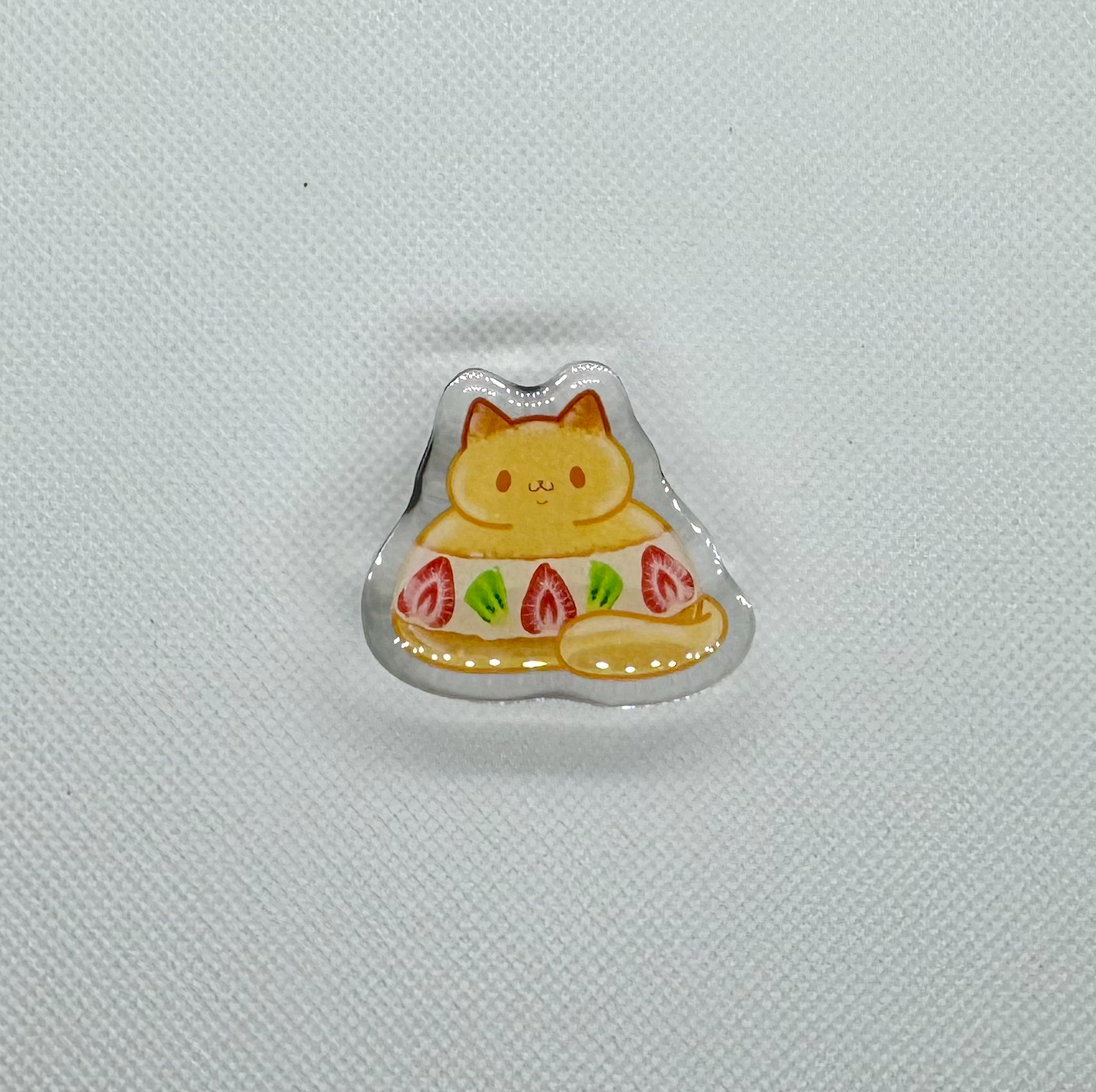 GACHAPON !! Jelly Cat Acrylic Pins - 1.5" Epoxy with Heart Backing