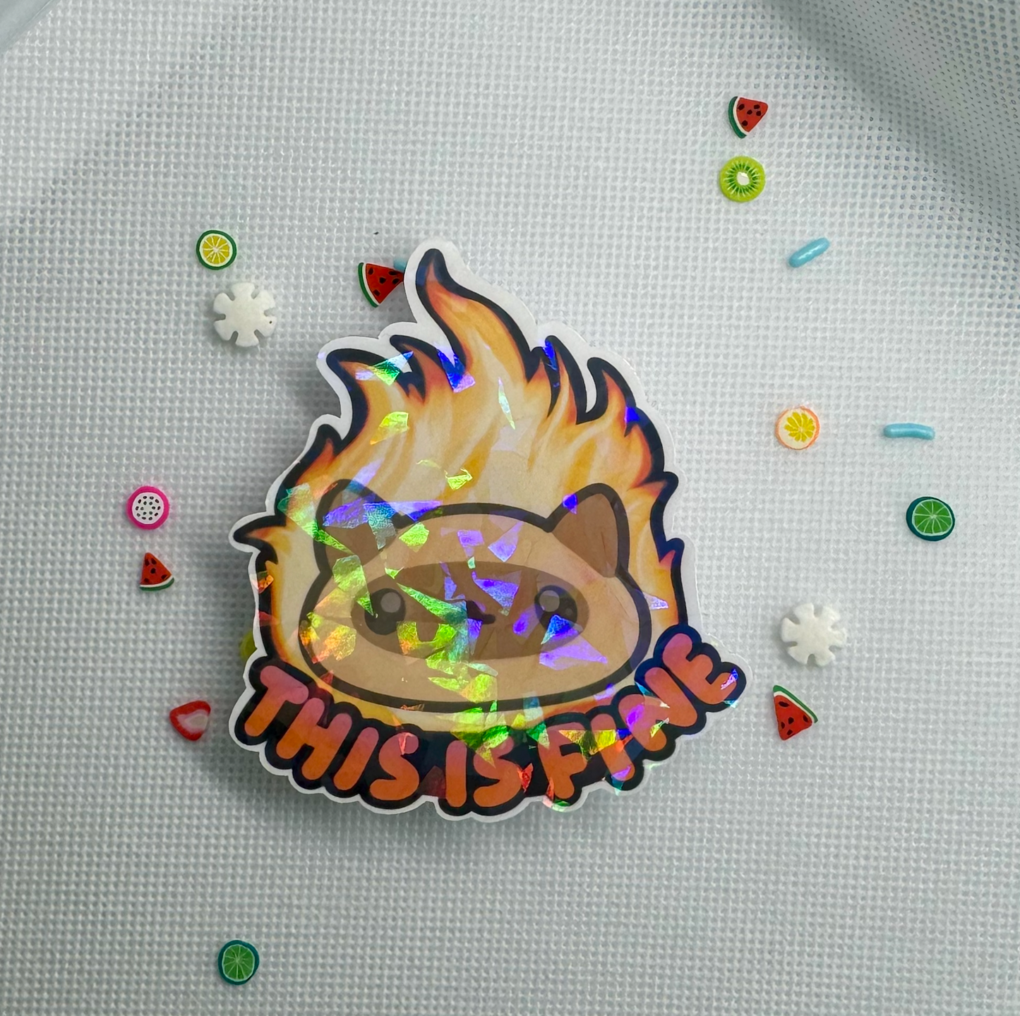 This is Fine Cat Sticker, 3” - Waterproof, UV Resistant Vinyl Die Cut Sticker