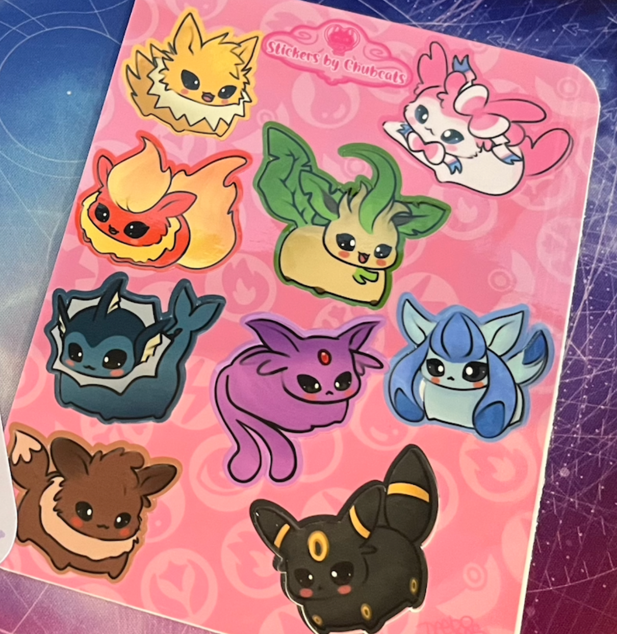 Eeveelutions - Potatolutions - Sticker Sheet, Waterproof & UV Resistant Vinyl Stickers