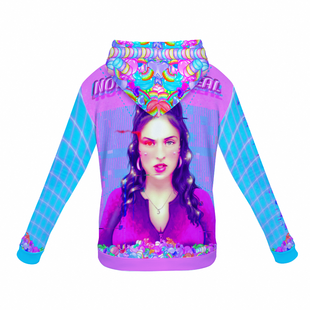 Angel Cyborg x Chubcats Crossover Collab Hoodie, Pink and Blue, Unisex with Front Pockets
