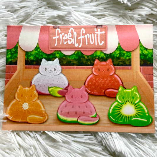 Fresh Fruit Jelly Cats - Poster / Postcard Print