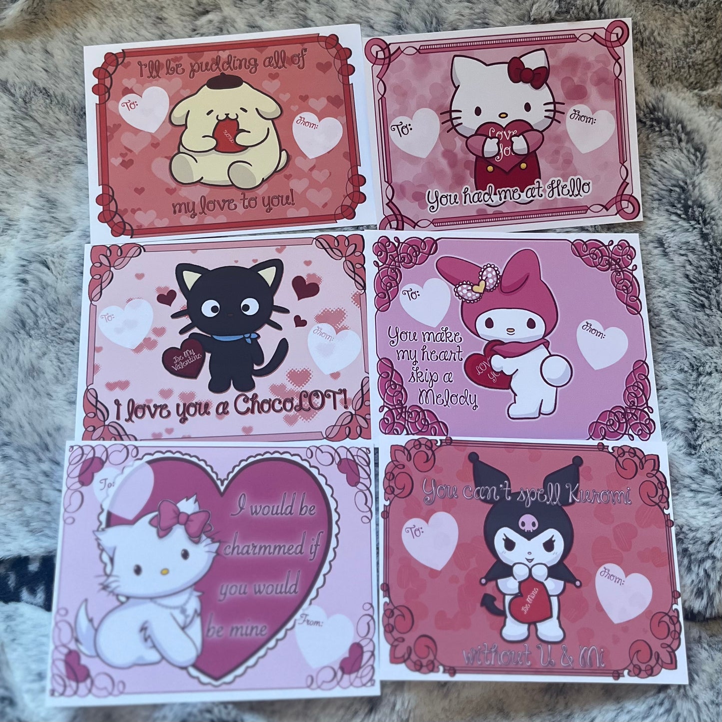 Sanrio Valentine's Day Cards - Set of 6 4x3" - Cards & Stationery