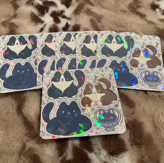 Blob Kitties - Holo Vinyl Sticker Sheets, Water Resistant