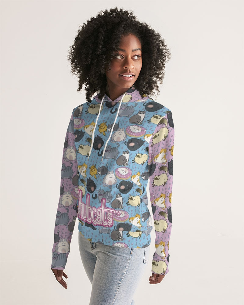 All Over Chubby Cats - Pink and Blue Women's Hoodie