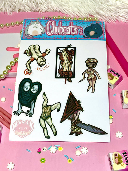 Silent Hill Monster Sticker Sheet - Paper Stickers