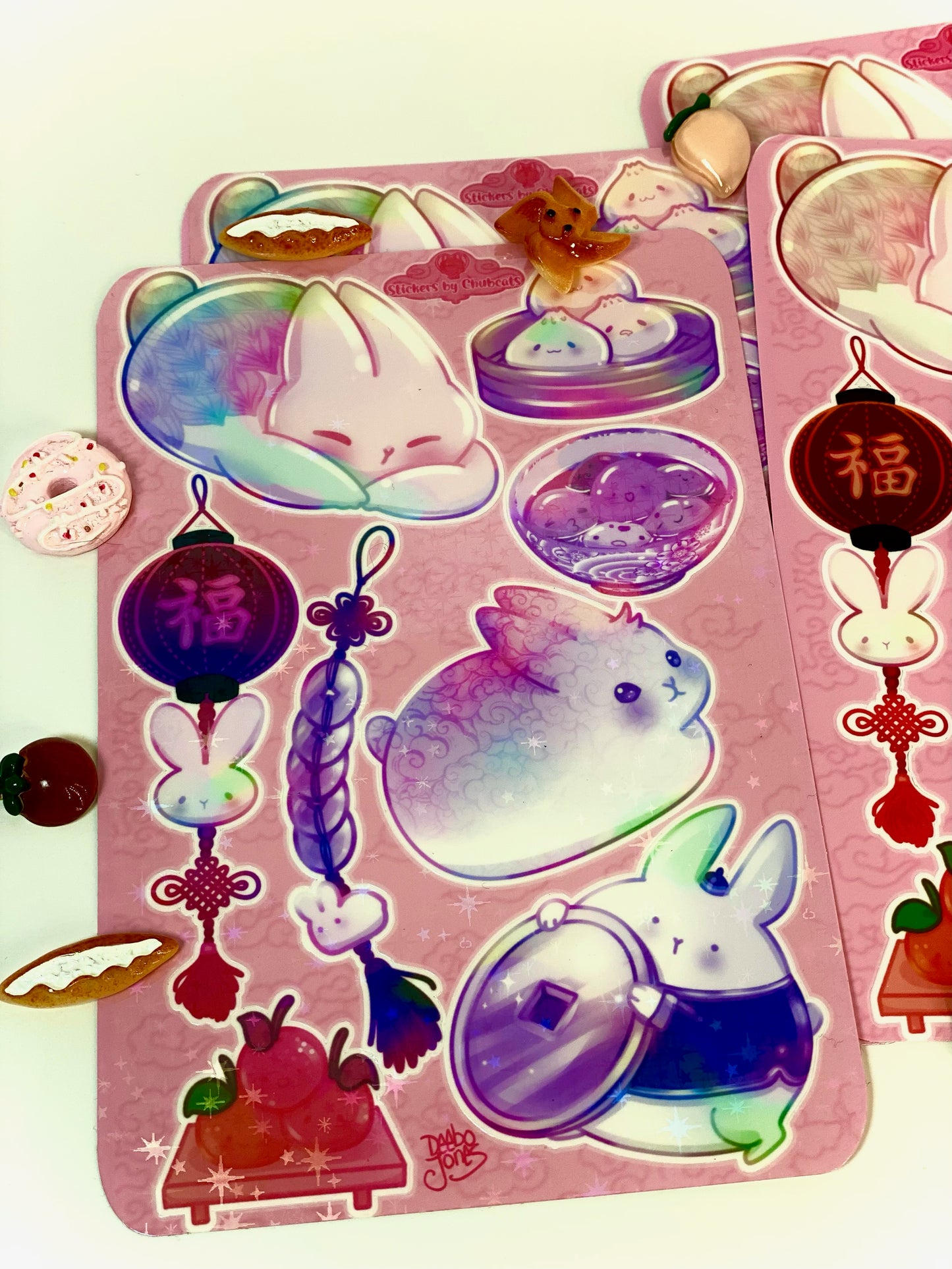 Lunar New Year Year of the Rabbit - Sticker Sheet, Waterproof & UV Resistant Vinyl Stickers